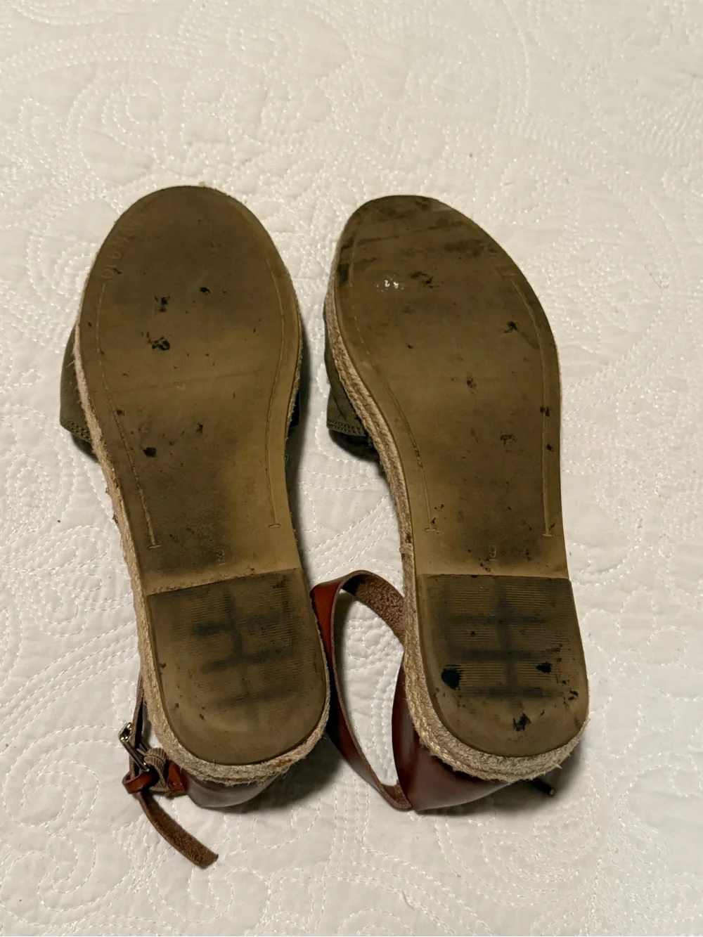 Old Navy Olive Suede Espadrille with Tan Ankle Strap